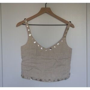 STAUD NWT Vittoria Button Trim Tank